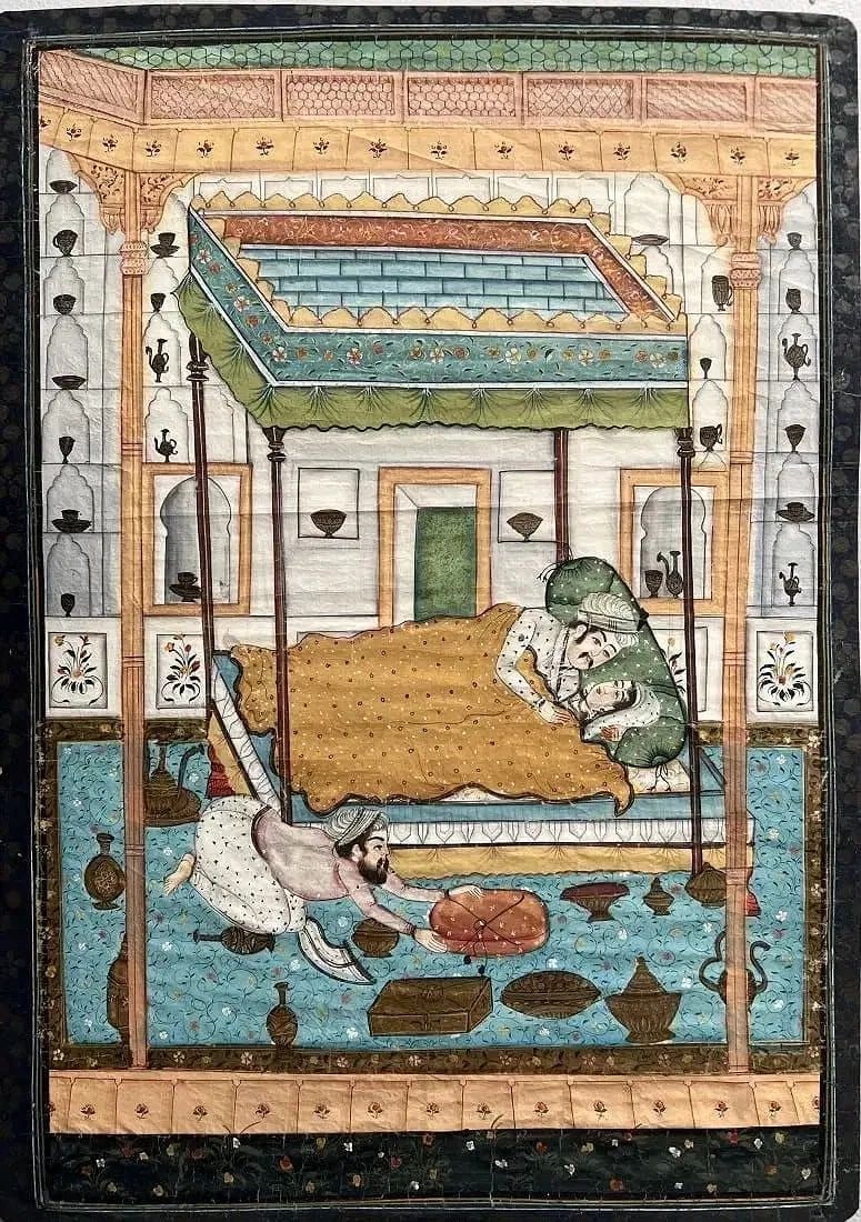 PICHWAI PAINTING OF RAJASTHANI RAJASTHAN INDIA HAND PAINTED ON COTTON CLOTH (1 of 2)