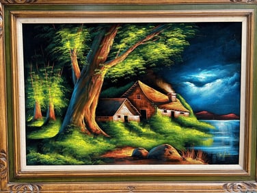 Stunning Paint on Velvet Canvas by the Artist "Cutillo"