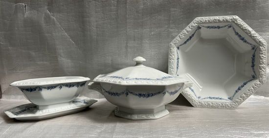 Set of 3,Serving Bowl, Covered Bowl and Gravey Boat Vintage Rosenthal Maria Porcelain Circa 1960s
