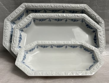 Set of 3, 15" 13" & 10" Serving Platters Vintage Rosenthal Maria Porcelain Circa 1960s