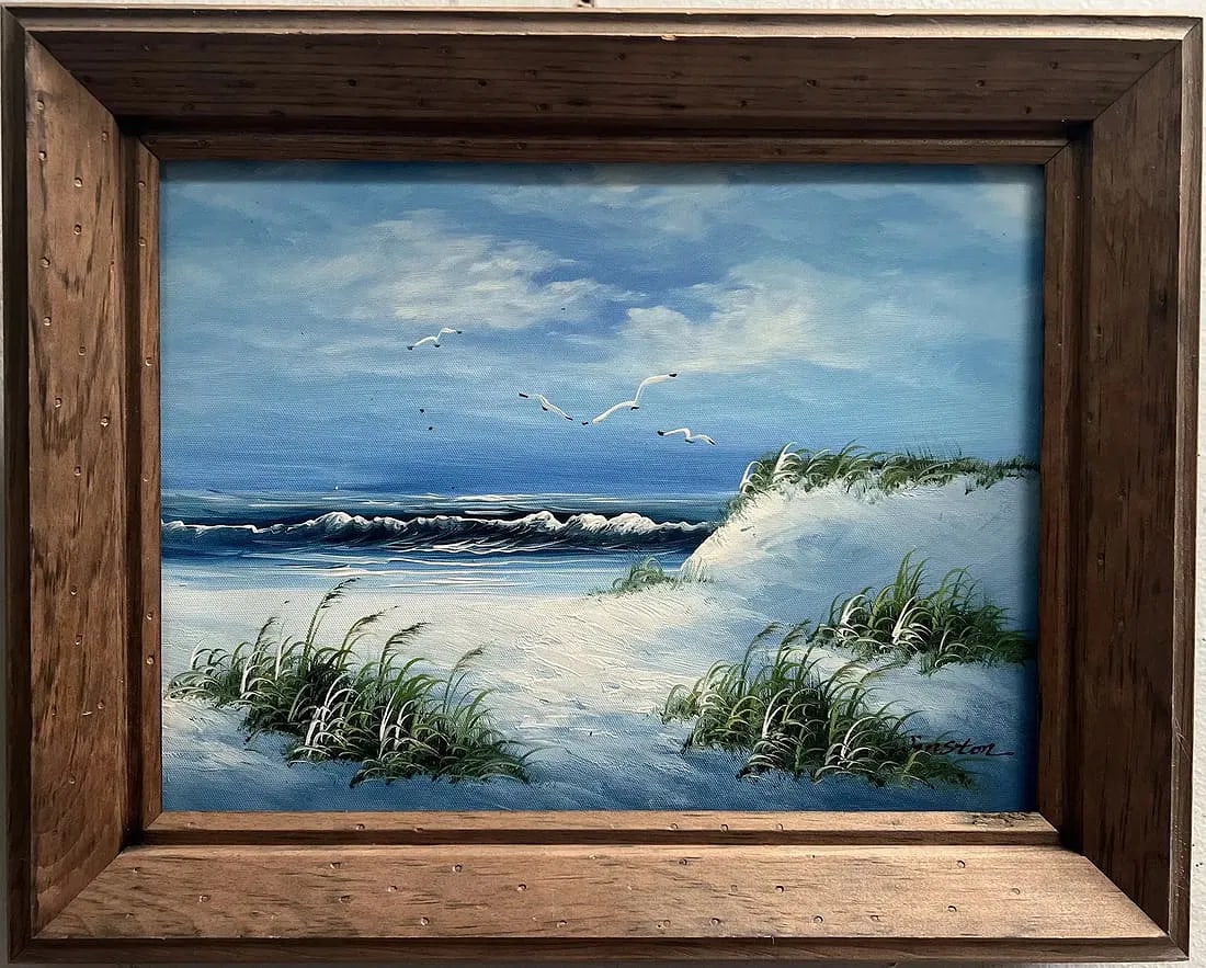 Stunning Dunes on the Beach by the Artist Winston, Oil on Canvas Signed lower Rt: This stunning painting titled "Dunes on the Beach" by the artist Winston is a true masterpiece. Created with oil on canvas, this contemporary work of art depicts the beauty of the beach with incredibl