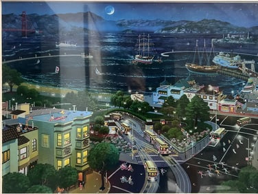 Alexander Chen "Moonlight Bay" Seriolithograph in Color Signed in Pencil W COA