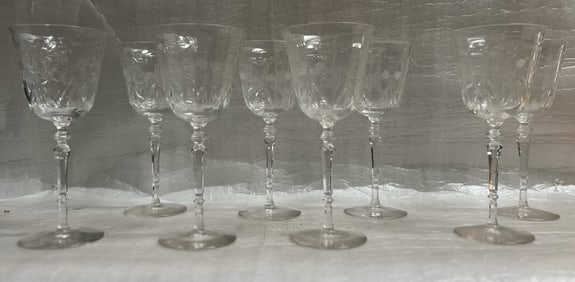 Mid 20th C European Lead Crystal Likly 1940s-1960 Wine Glases