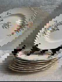 Set of 8 Vintage Homer Laughlin China Company, Dinner Plates Mid Century