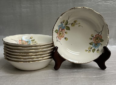 Set of 8 Vintage Homer Laughlin China Company, Dessert of Fruit Plates Mid Century