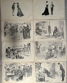 A Collection of 17 Double Sided Vintage Prints