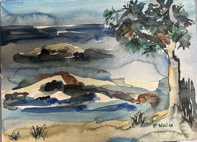 F Wallis Original Watercolor on Paper "Pocket Water"