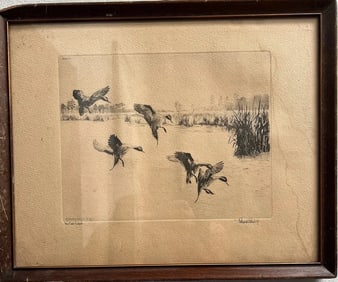 Richard Bishop Vintage Etching "Rice Field Puitails" Hand Signed by the Artist