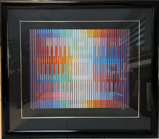 Yaacov Agam "Integrated Rainbow" Framed Silkscreen Print Signed & Numbered