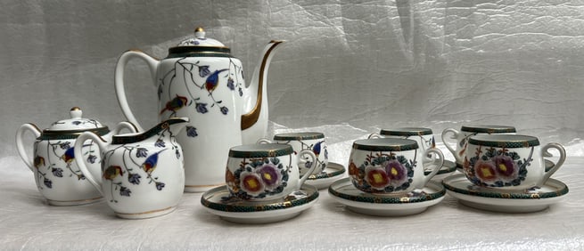 Zsolnay Hungary porcelain tea set