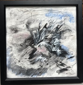 An Abstract Mixed Media Artwork  Signed Bichona Lower Rt