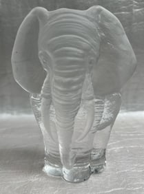 Mats Johnson , Renowed Swedish Artist  Full Lead Crystal Elephant