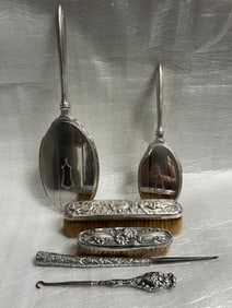 Vintage Sterling Silver Groomomg or Vanity Set 19.40 total oz