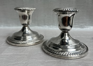 Hunt  Weighted Sterling Silver Candlesticks