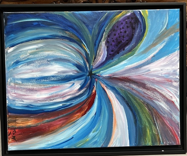 Vibrant Abstract Expressionist Artwork Signed and Dated by Artist Ronald Fuchs (1 of 3)