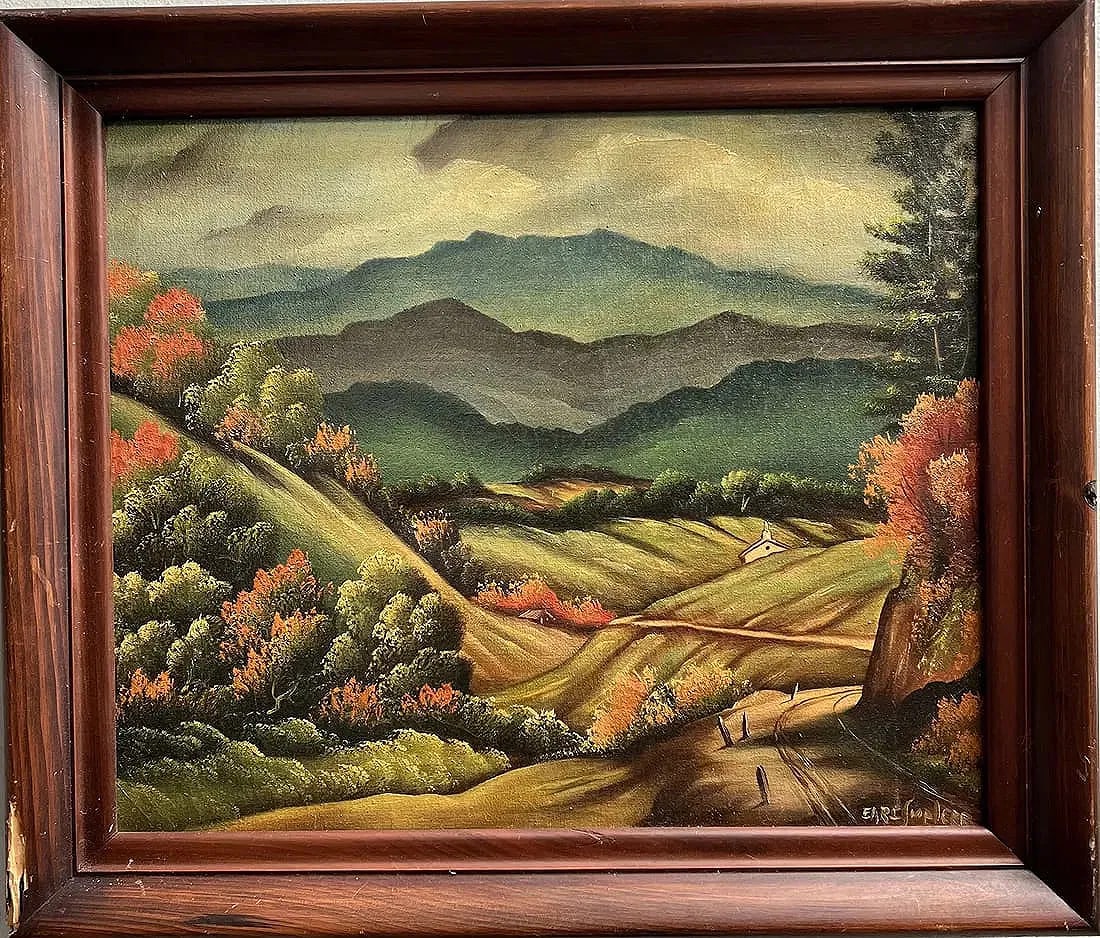 Vintage Oil on Canvas Rural Country , Signed by the Artist lower Rt (1 of 3)