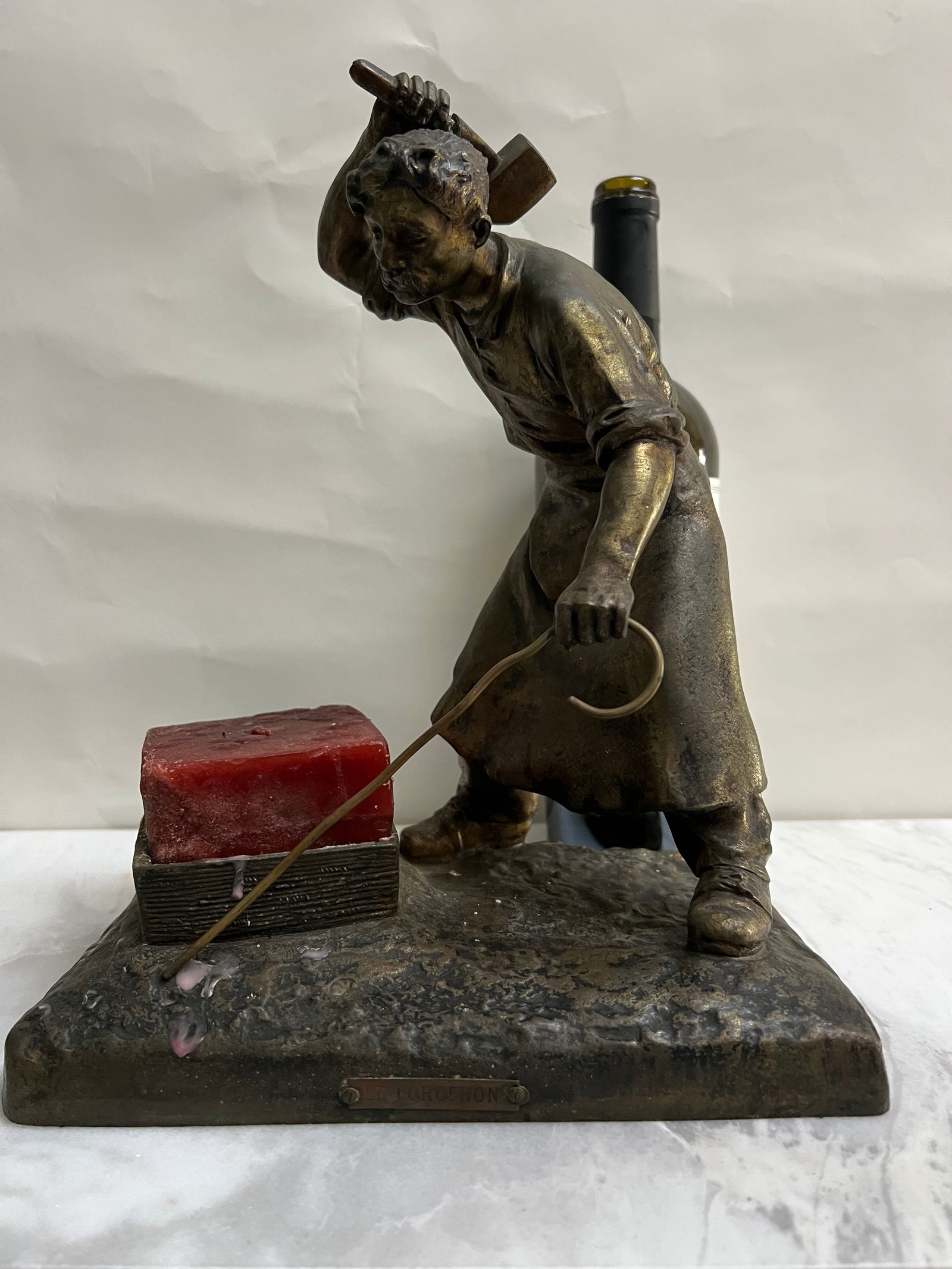 Antique French Bronze/Spelter Statue 'Le Forgeron' (The Blacksmith) – Signed/Stamped France with (1 of 5)