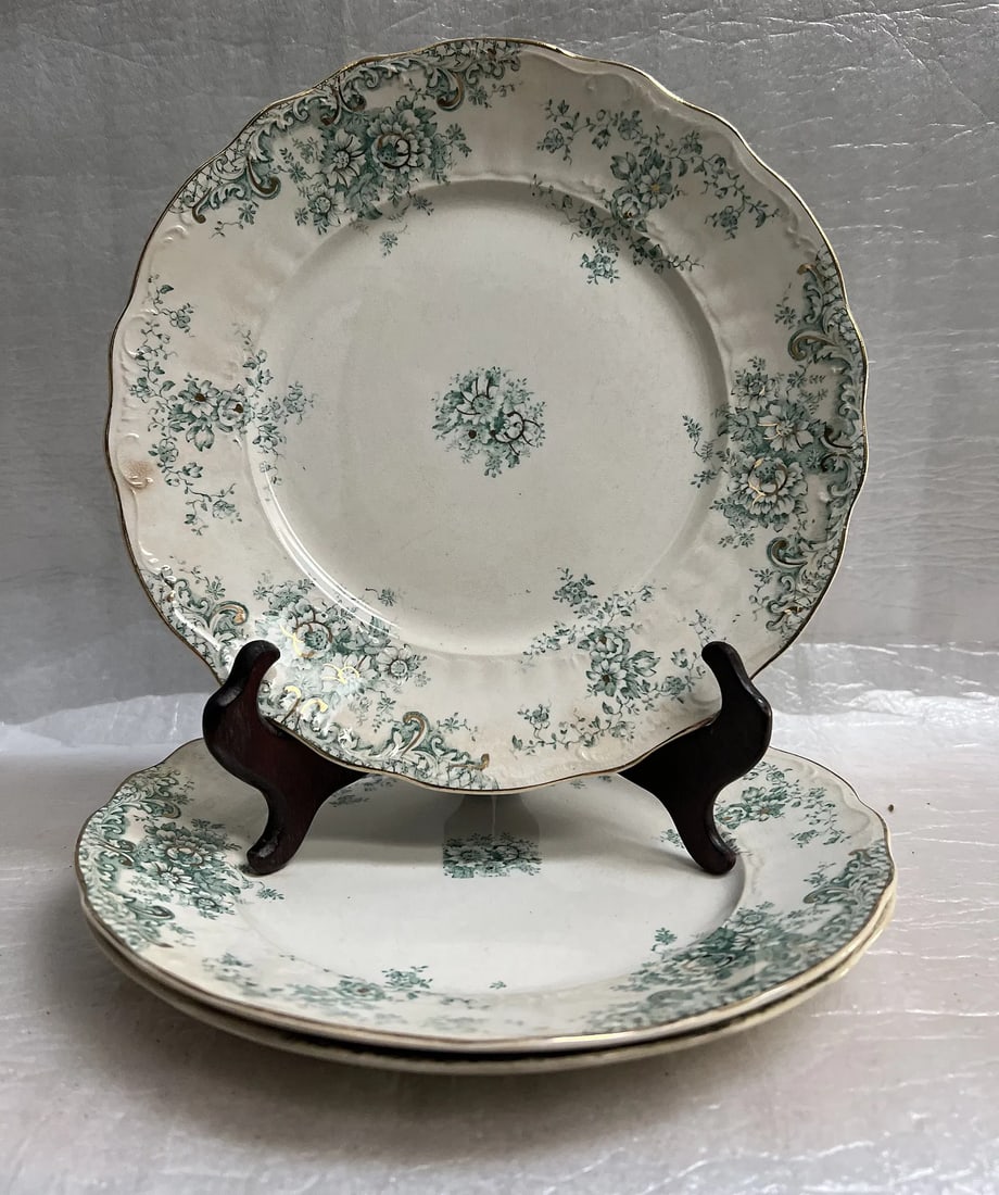 Set of 3 Vintage J & E Mayer Dinner Plates " Columbia" Circa Mid - Late 19C (1 of 3)