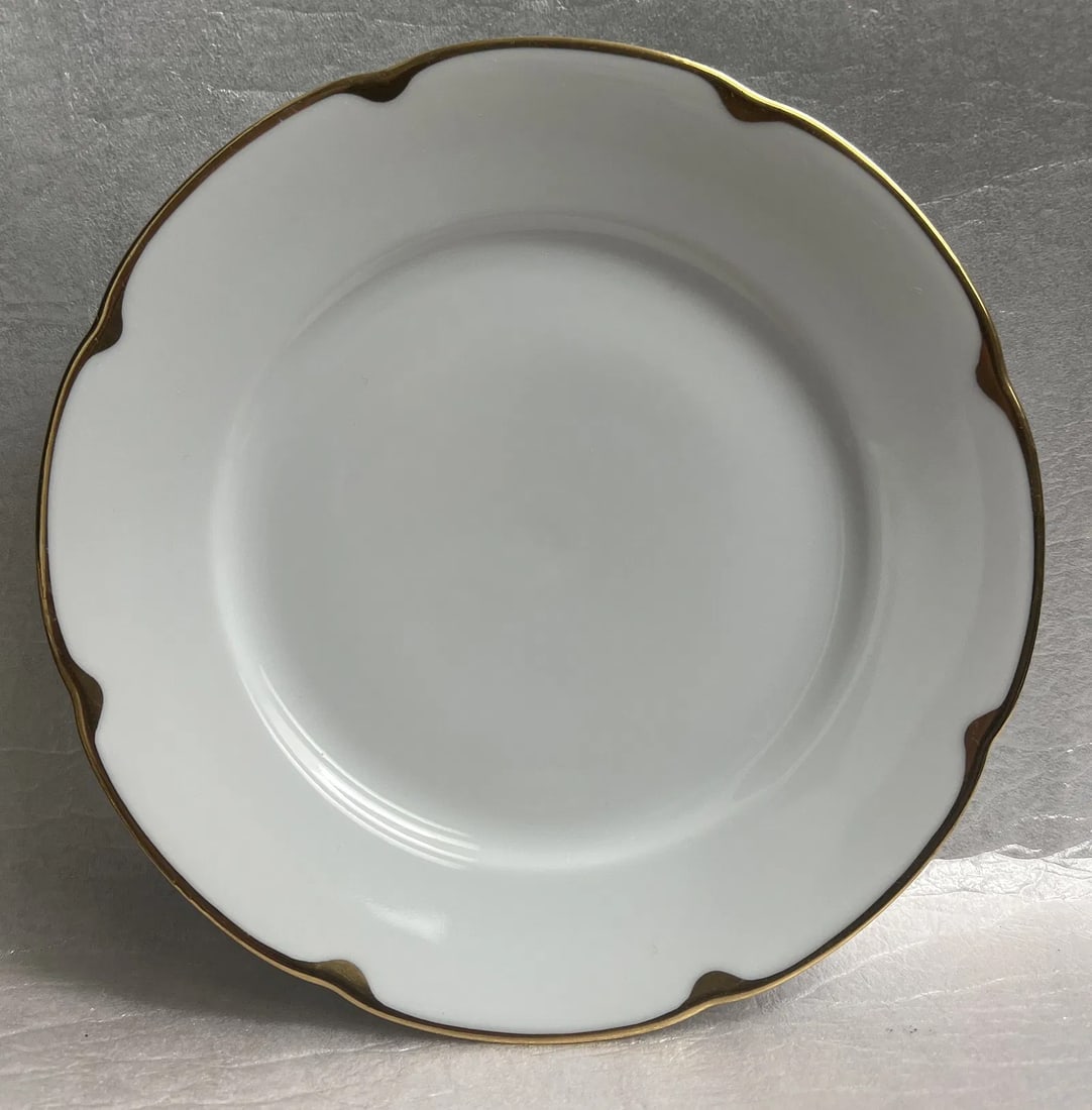 Set of 11 (Eleven) 8" Side Dishes O & E Royal Austria with 24K Gold Trim: This set of 11 side dishes from Royal Austria is a stunning addition to any antique or vintage collection. The round bone china plates feature a elegant 24K gold trim and are perfect for serving side
