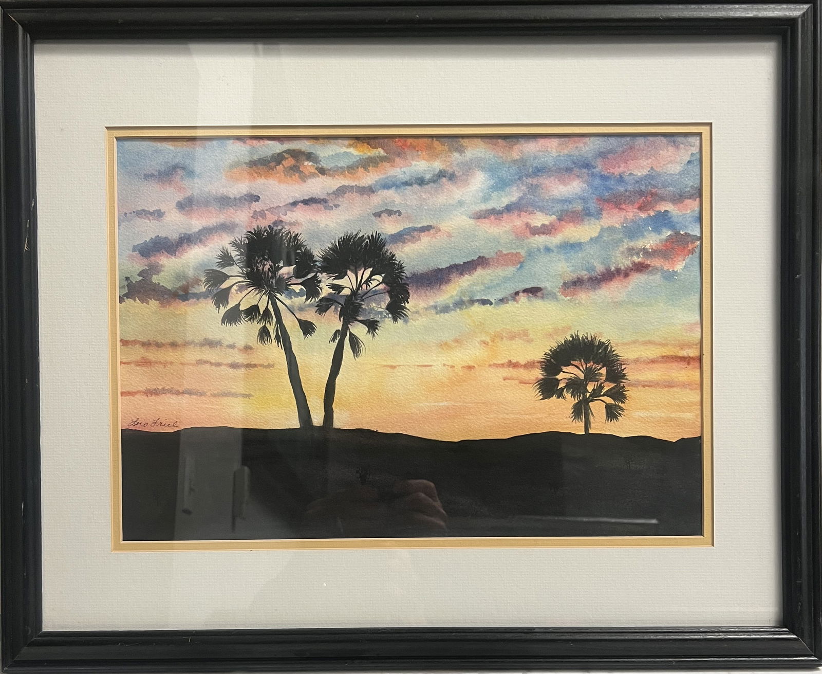 Golden Hour Silhouette – Original Watercolor by Lois Fried (1 of 3)