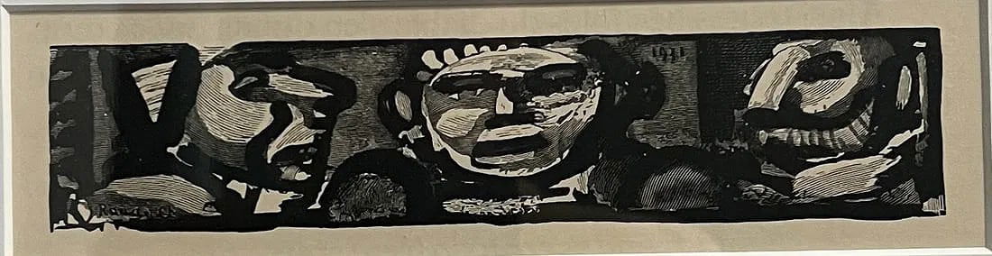 Georges Rouault (French 1871-1958) "Cirque De L Etoile Filante" Wood Engraving By Aubert Ed: Georges Rouault (French 1871-1958) "Cirque De L Etoile Filante" Wood Engraving By Aubert EdThe image displays a print titled Cirque De L Etoile Filante by Georges Rouault, a French Expressionist paint