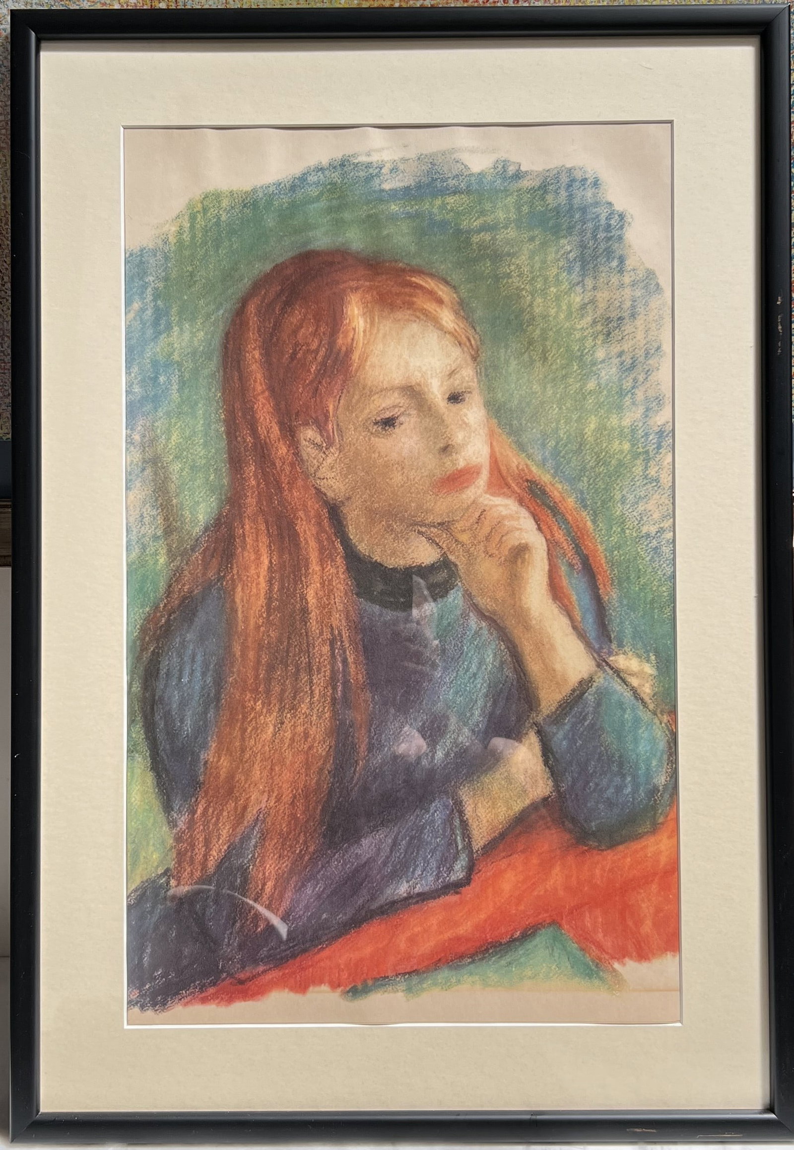 Robert Philipp Original Signed Lithograph - "Rochelle" (Girl with Red Hair) - Mid-Century Modern: Artist: Robert Philipp (American, 1895–1981)Title: Rochelle (also referred to as Young Girl with Red Hair)Medium: Original LithographPeriod: Circa 1950sCondition: Housed in a black gallery-style