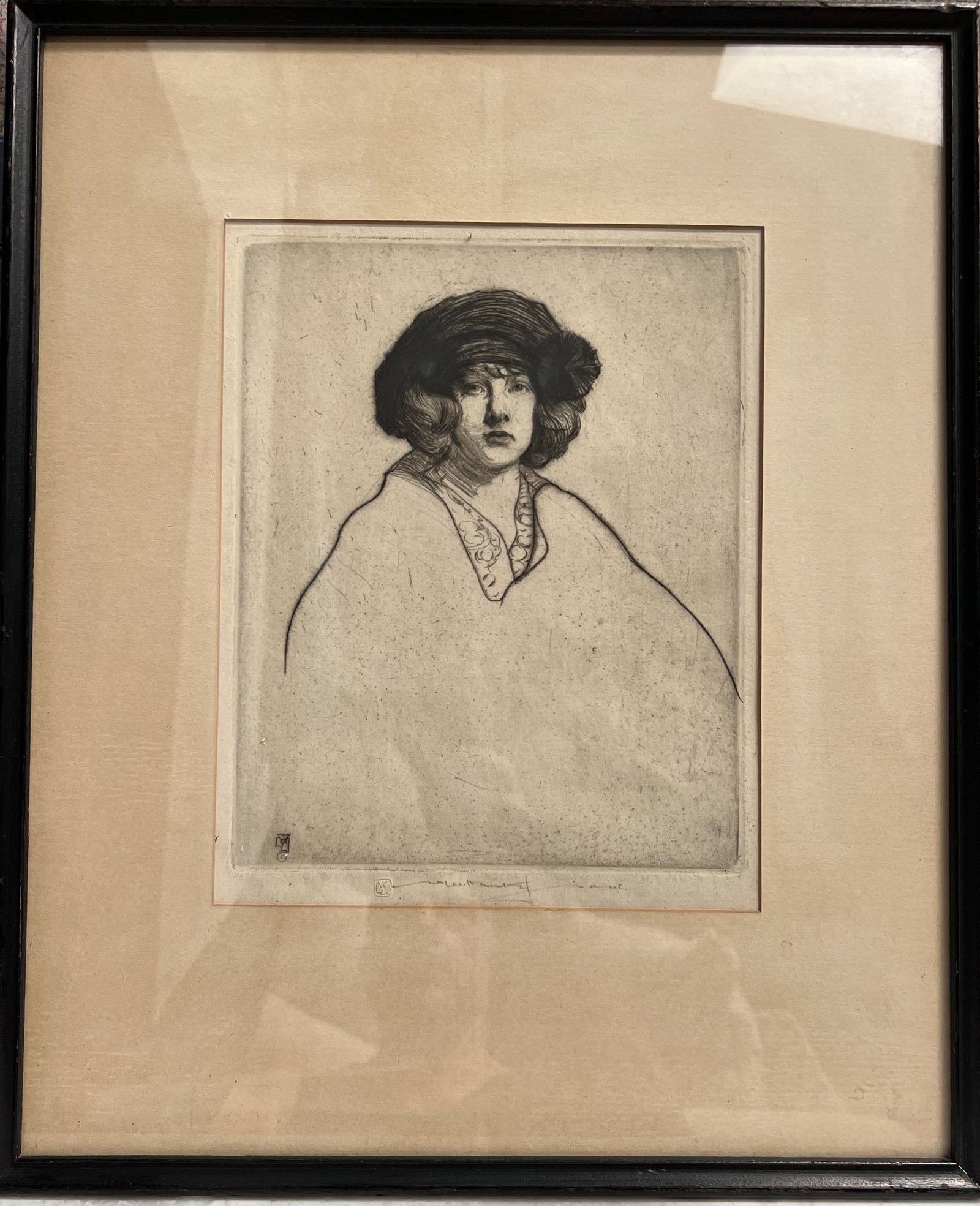 This is an original drypoint etching by the British artist William Lee-Hankey (1869–1952), titled: Artistic & Historical Description• Artist: William Lee-Hankey. He was a prominent figure in the "Etching Revival" and was famous for his sensitive portraits of French and Belgian villagers,