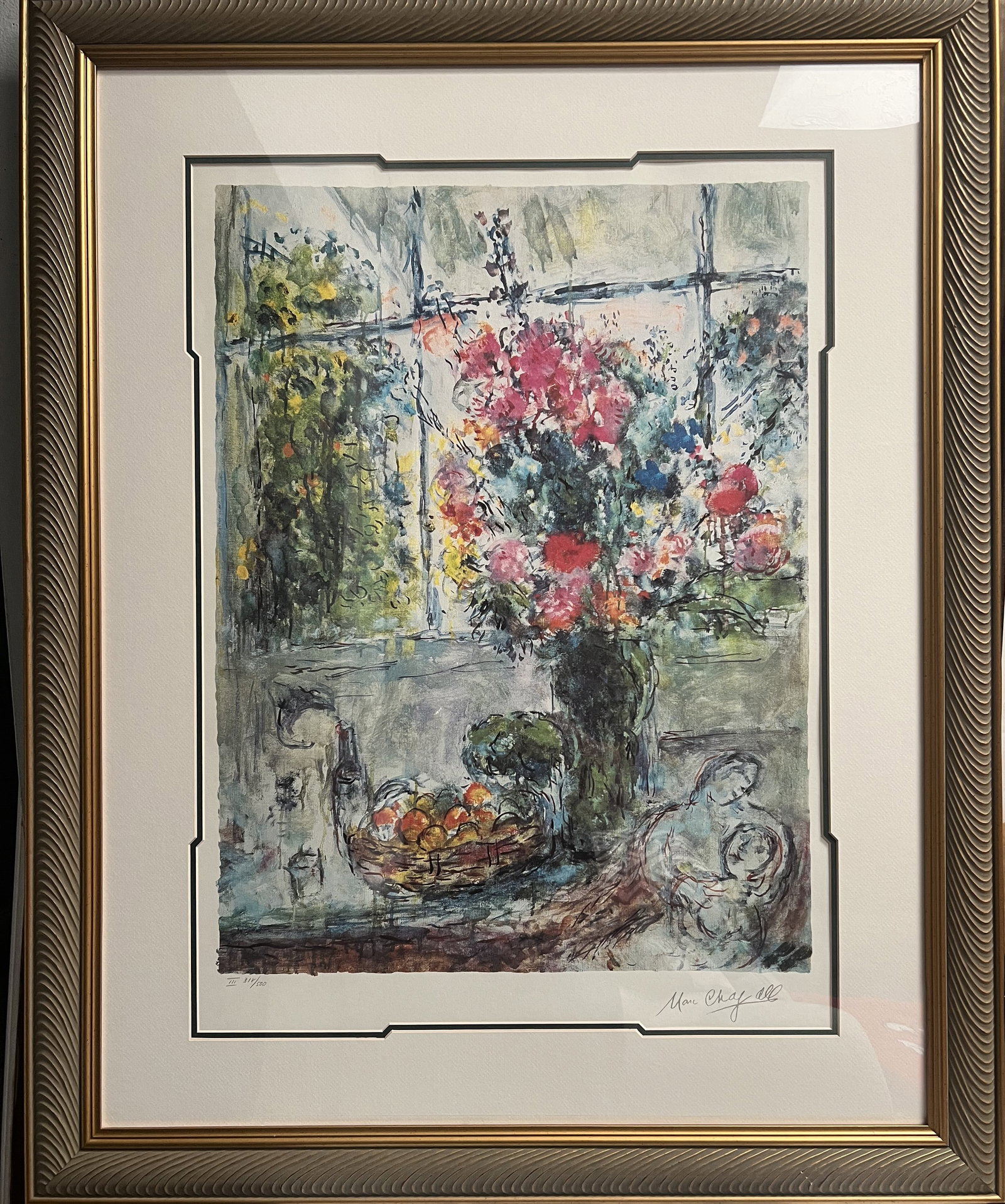 Marc Chagall "Still Life" Large Framed Limited Edition Lithograph - 41" x 33" (1 of 3)