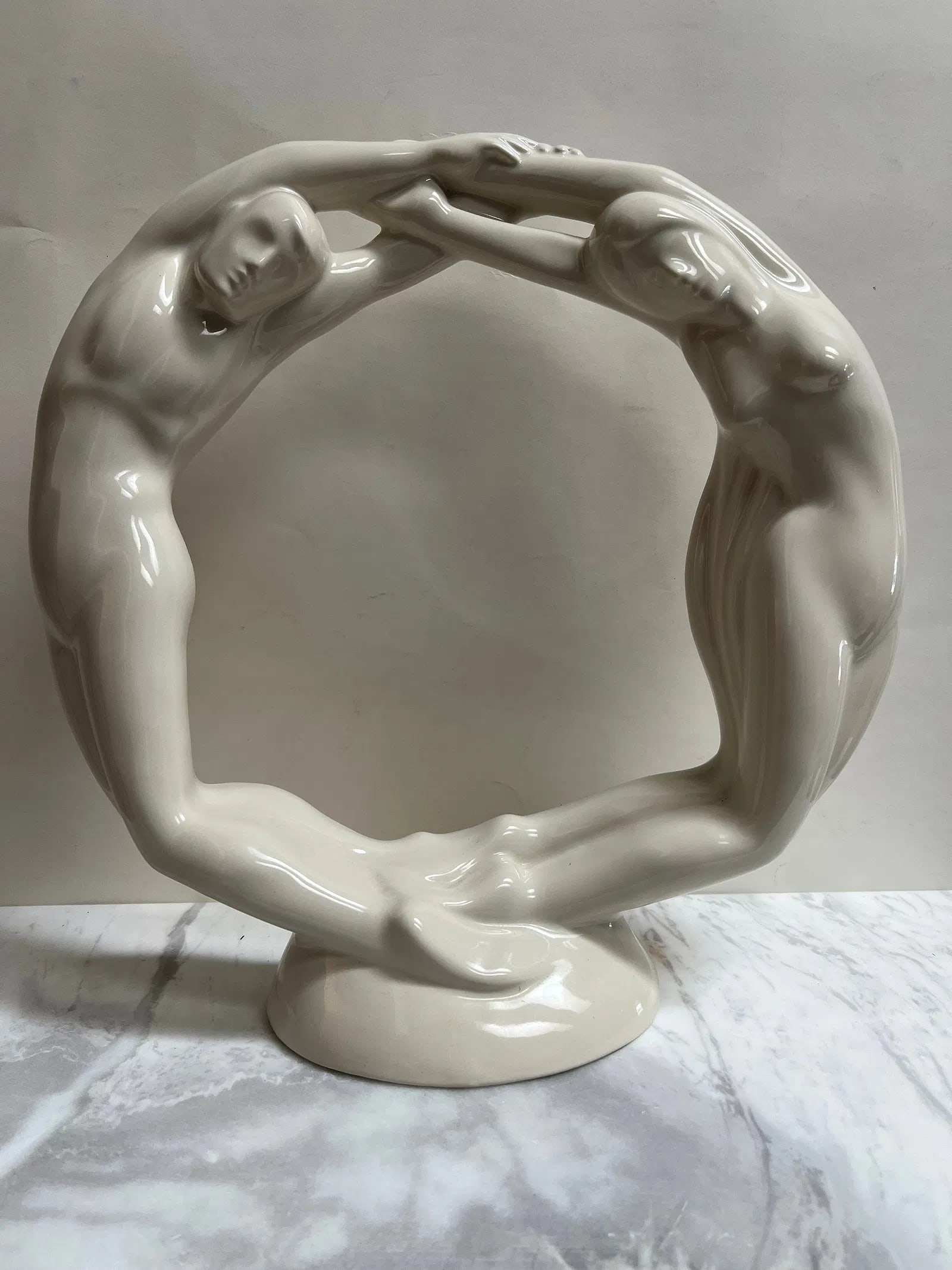 Primary Title: Vintage Royal Haeger "Circle of Love" White Ceramic Sculpture - 15 (1 of 4)