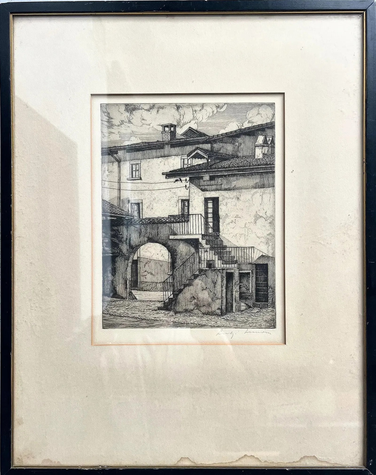 Luigi Lucioni "My Birthplace" Limited Edition Signed Originalb Etching: The Luigi Lucioni "My Birthplace" Limited Edition Signed Original Etching is a beautifully crafted art piece that showcases the artist's unique expressionist style. Signed by the artist himself, this 