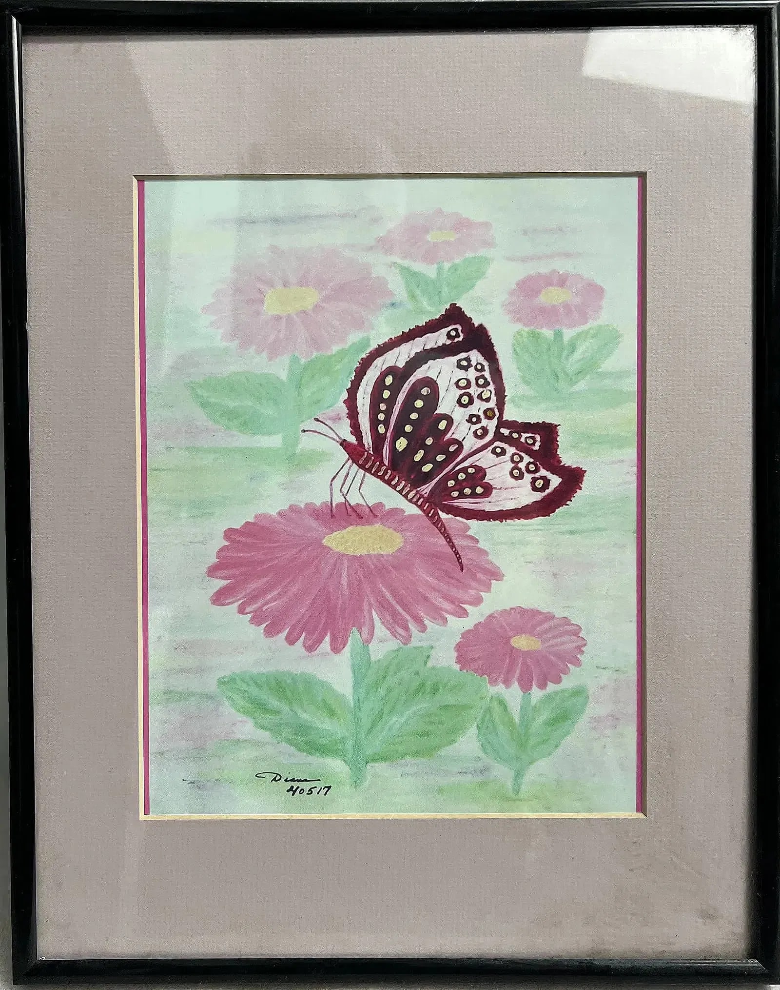 Butterfly" by Diane Digital Print of Original Acrylic & Watercolor Painting: Captivate your space with the enchanting "Butterfly" by Diane, a digital print that showcases the intricate beauty of butterflies through a blend of acrylic and watercolor techniques. The artwork is a
