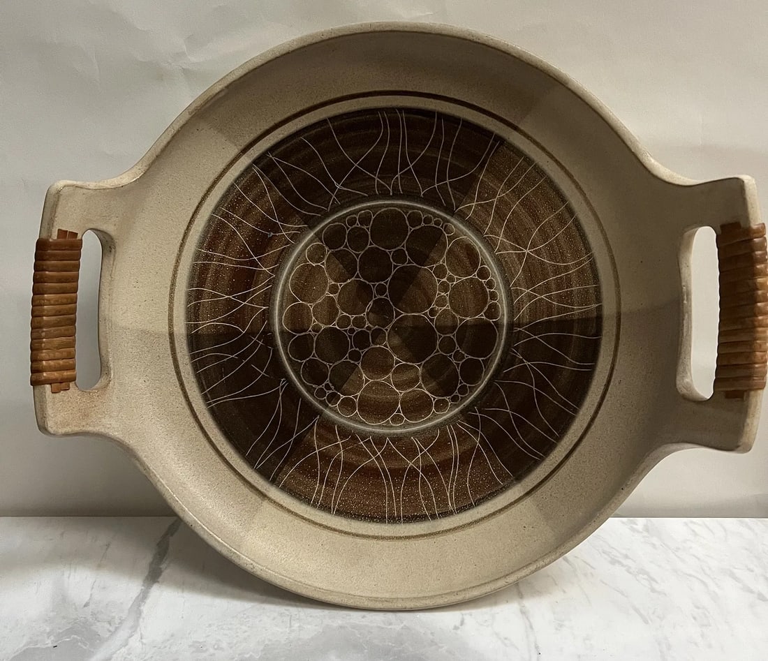 Large 13.5” Jorie Cannon Studio Ceramic Centerpiece - Signed Art Pottery Bowl: Artist: Jorie Cannon• Signature Style: Hand-signed in a cursive, script style with blue-pigmented glaze.• Material: Studio ceramic (stoneware or porcelain) with a matte or satin finish.&bull