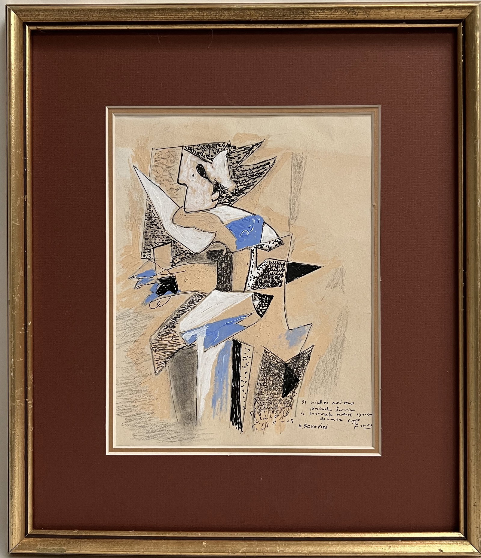 Gino Severini Composition Futuriste Abstract Study in Blue and Ochre (1 of 4)