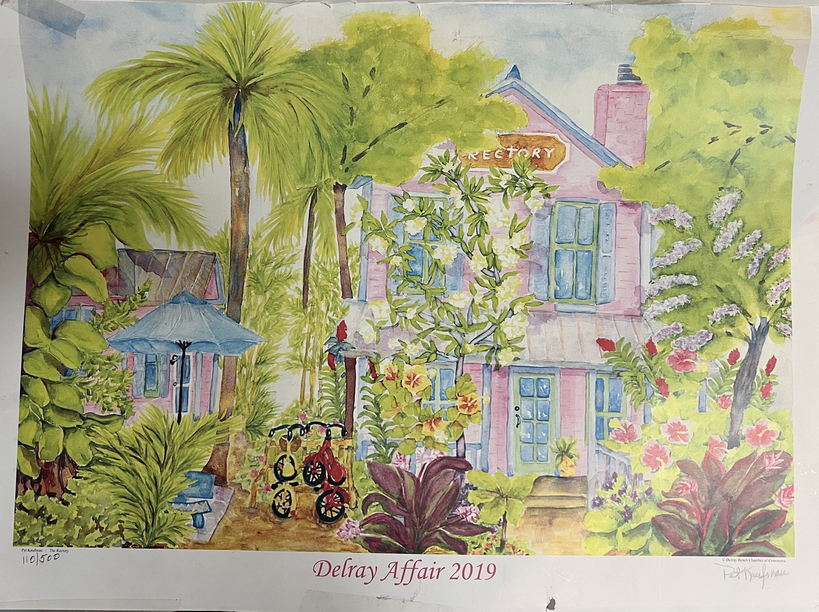 Pat Kaufman Signed & Numbered Poster "Delray Affair 2019" – The Rectory – Ltd Ed 110/500 (1 of 2)
