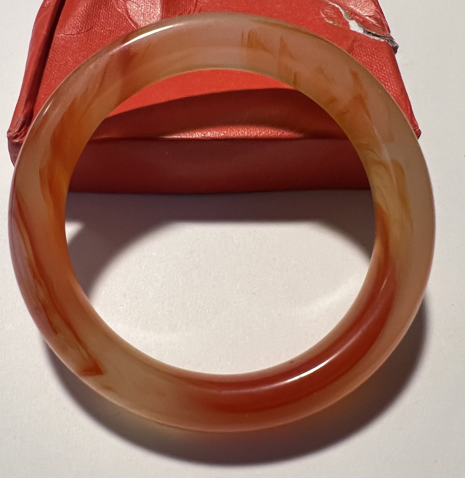 Vintage Natural Red Carnelian Agate / "Red Jade" Bangle Bracelet (1 of 3)