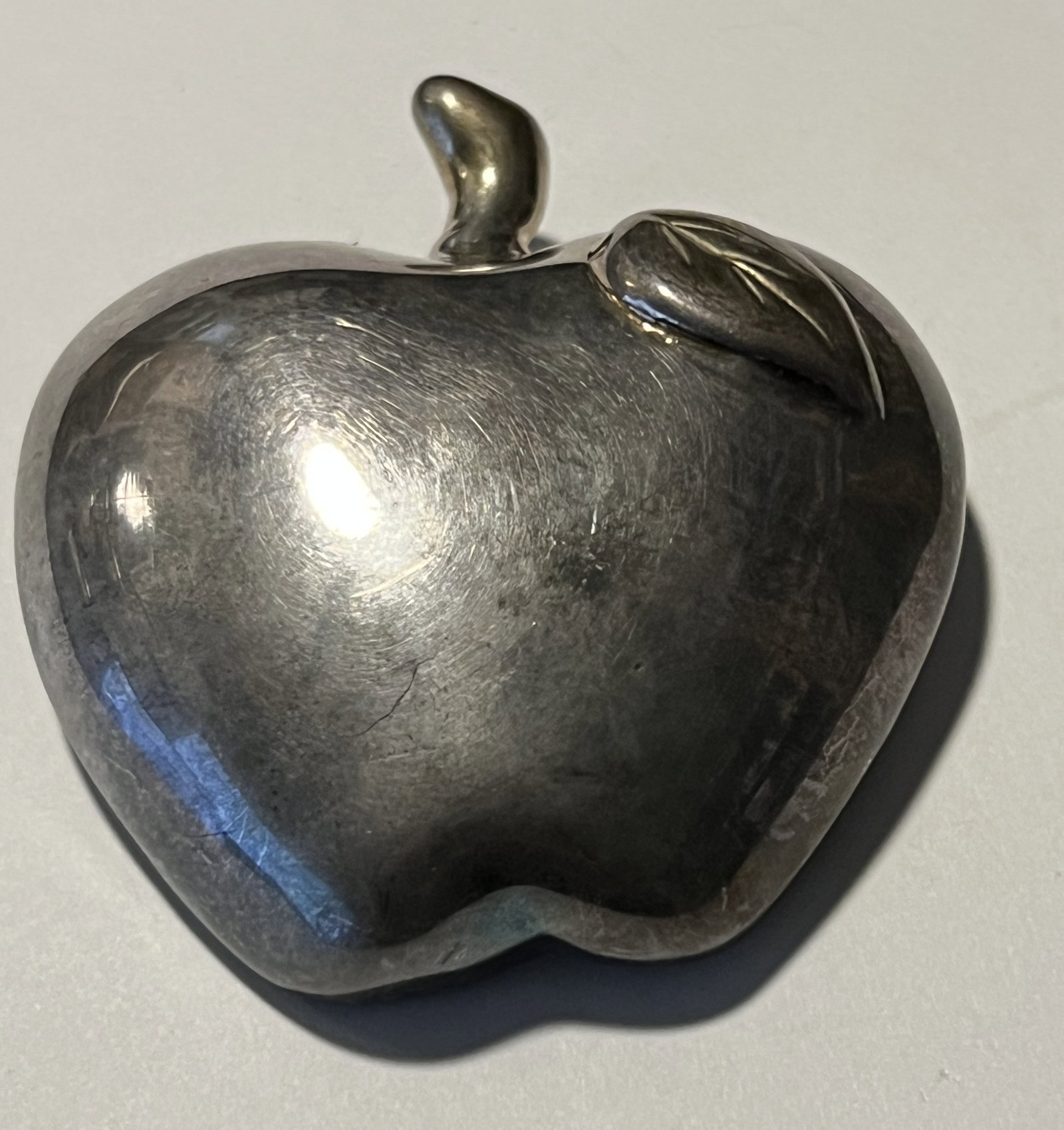 Vintage Frédéric Jean Duclos Signed 925 Sterling Silver Electroform Apple Brooch pin (1 of 5)