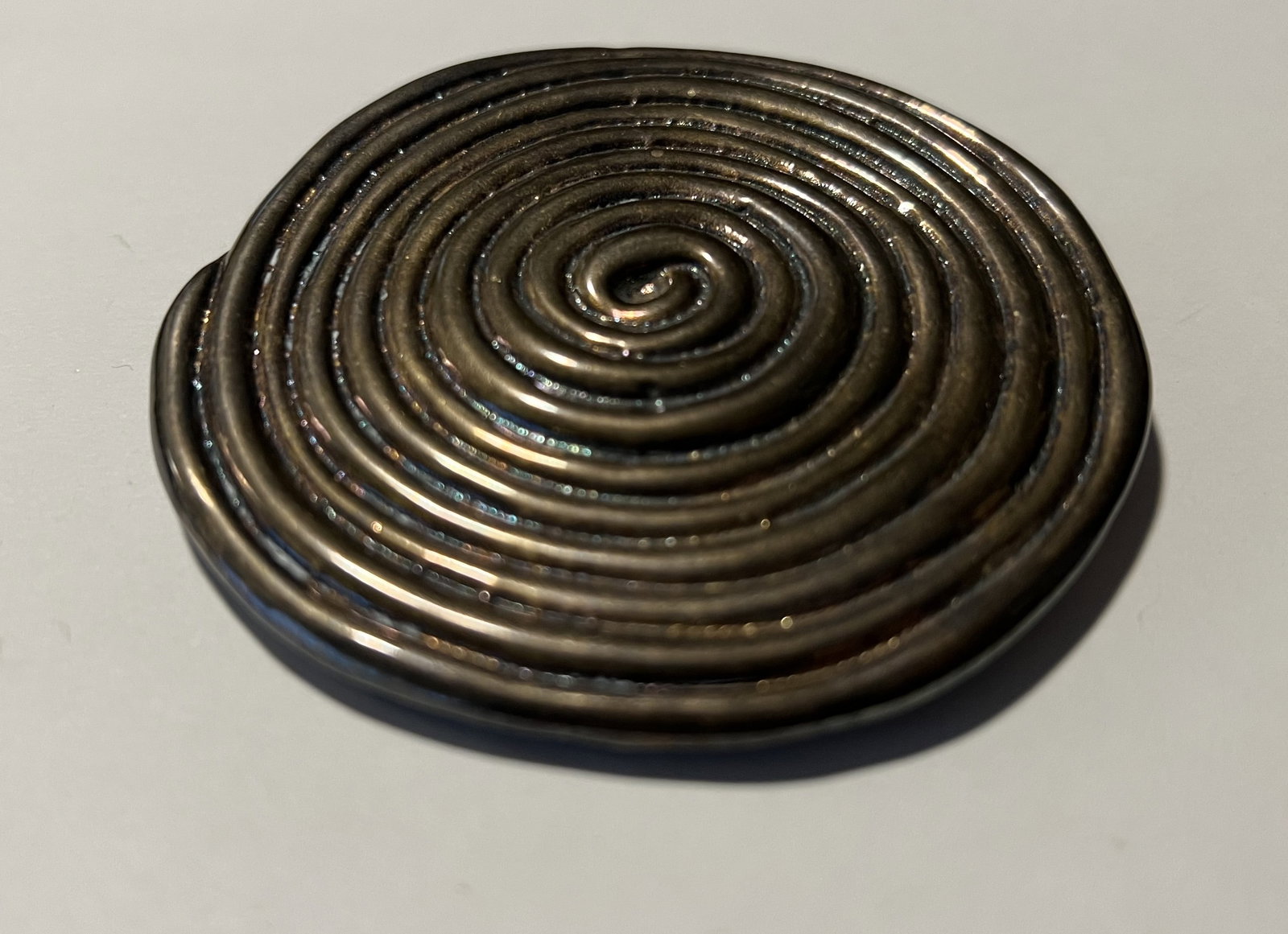 Vintage Georg Jensen 925S Sterling Silver Concentric Spiral Danish Modern Brooch Pin (1 of 2)