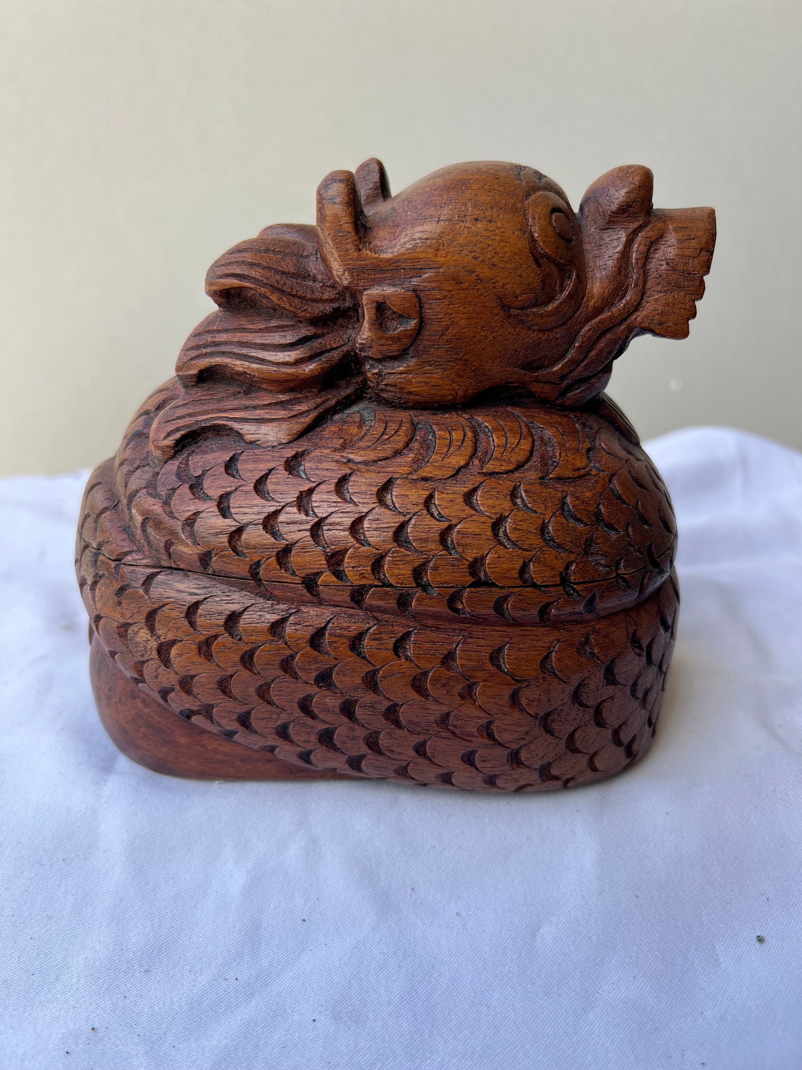Hand-Carved Wooden Dragon Trinket Box (1 of 4)