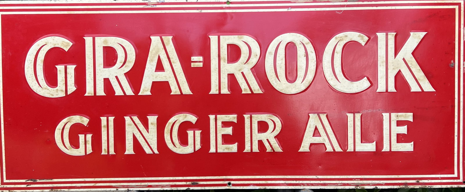 Vintage Gra-Rock Ginger Ale Embossed Metal Advertising Sign (1 of 1)