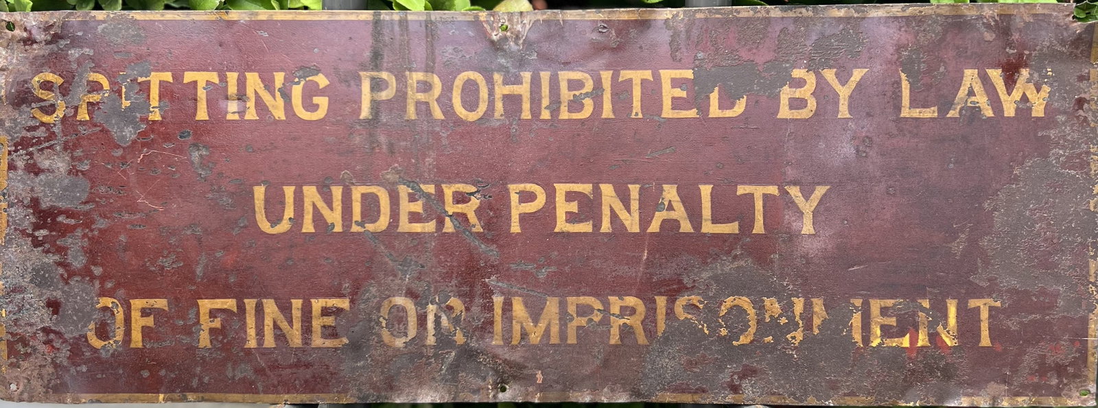 Antique Porcelain or Painted Tin Public Health Sign (1 of 1)