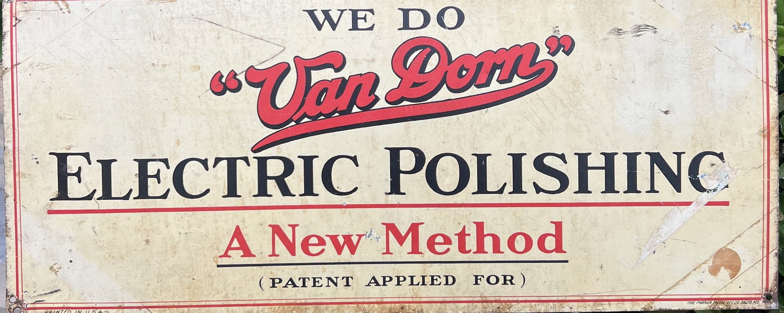 This is an authentic, original lithographed tin or light steel advertising sign for Van Dorn Electri (1 of 1)
