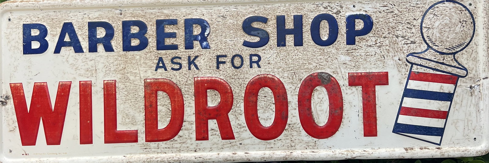 Vintage Wildroot Barber Shop Porcelain Sign (1 of 1)