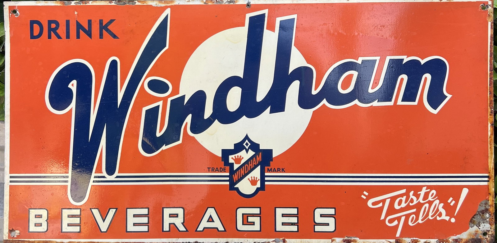 Vintage "Drink Windham Beverages" Porcelain / Enamel Sign (1 of 1)