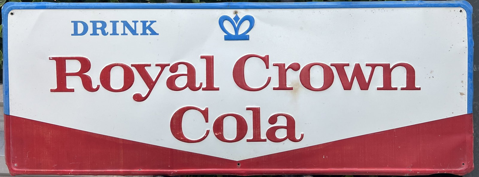 Vintage 1950s/1960s Royal Crown Cola Embossed Metal Sign (12'' \times 32'') (1 of 1)