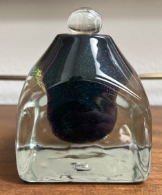 Studio art glass perfume bottle handcrafted by renowned American glass artist Robert Eickholt. (1 of 3)