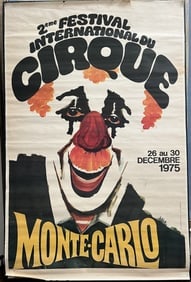 Bernard Buffet 1975 Original Vintage Poster 2eme Festival International du Cirque Monte Carlo 37x24 (1 of 1)