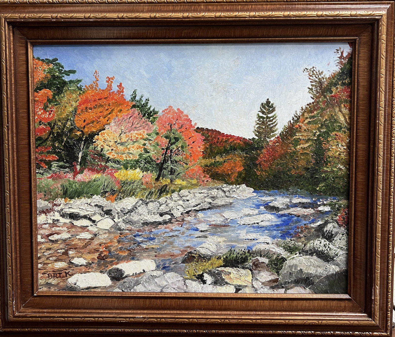Autumn along the Rocky Creek Oil on canvas, measuring 25" x 21" framed by Art Krug (1 of 2)