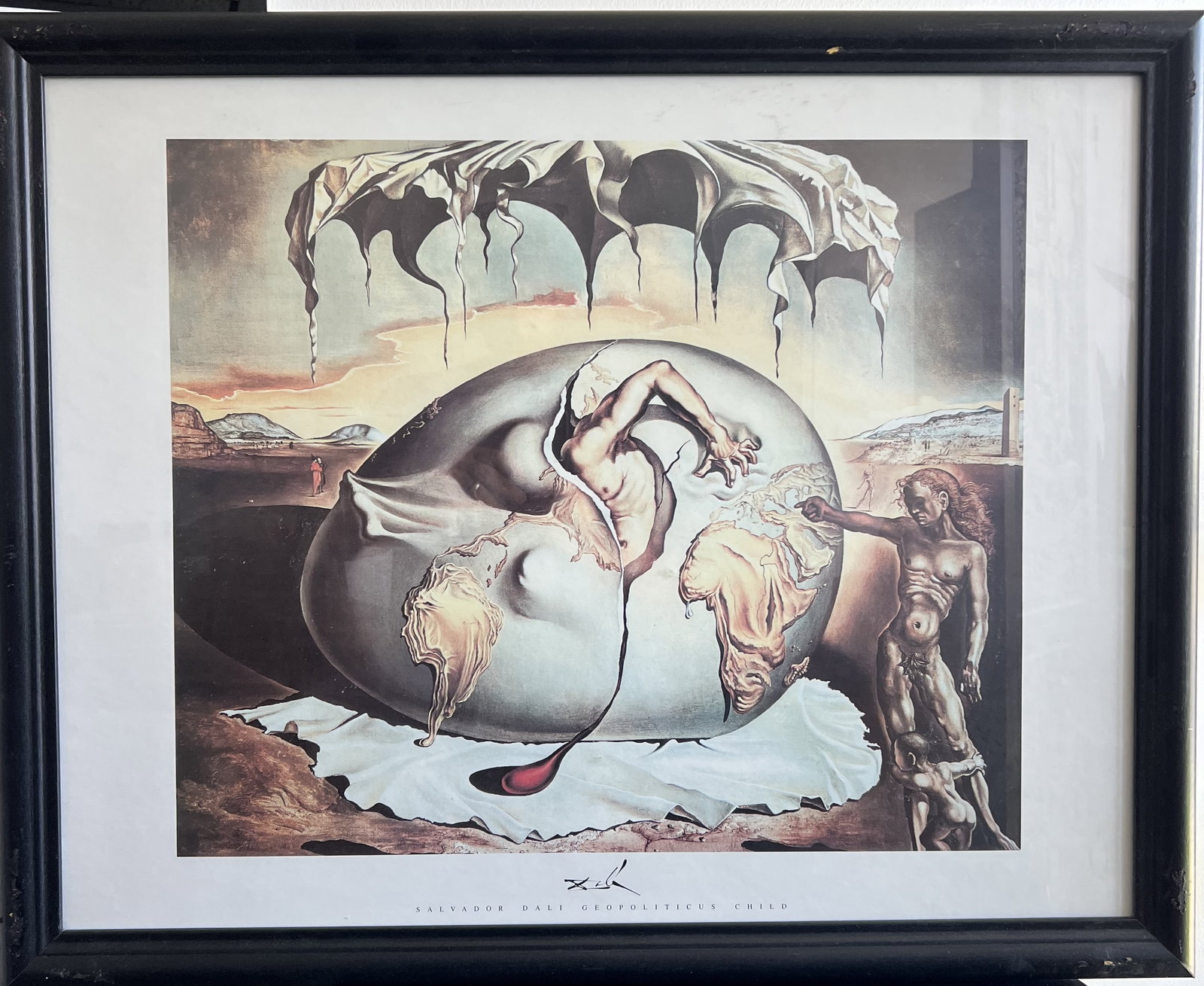 Salvador Dali "Geopoliticus Child Watching the Birth of the New Man" Framed Art Print 31x25: Item Overview Artist: Salvador Dalí Artwork Title: Geopoliticus Child Watching the Birth of the New Man (1943) Medium: Framed Fine Art Poster / Print Dimensions: 31" x 25" (Framed) Condition & Detail