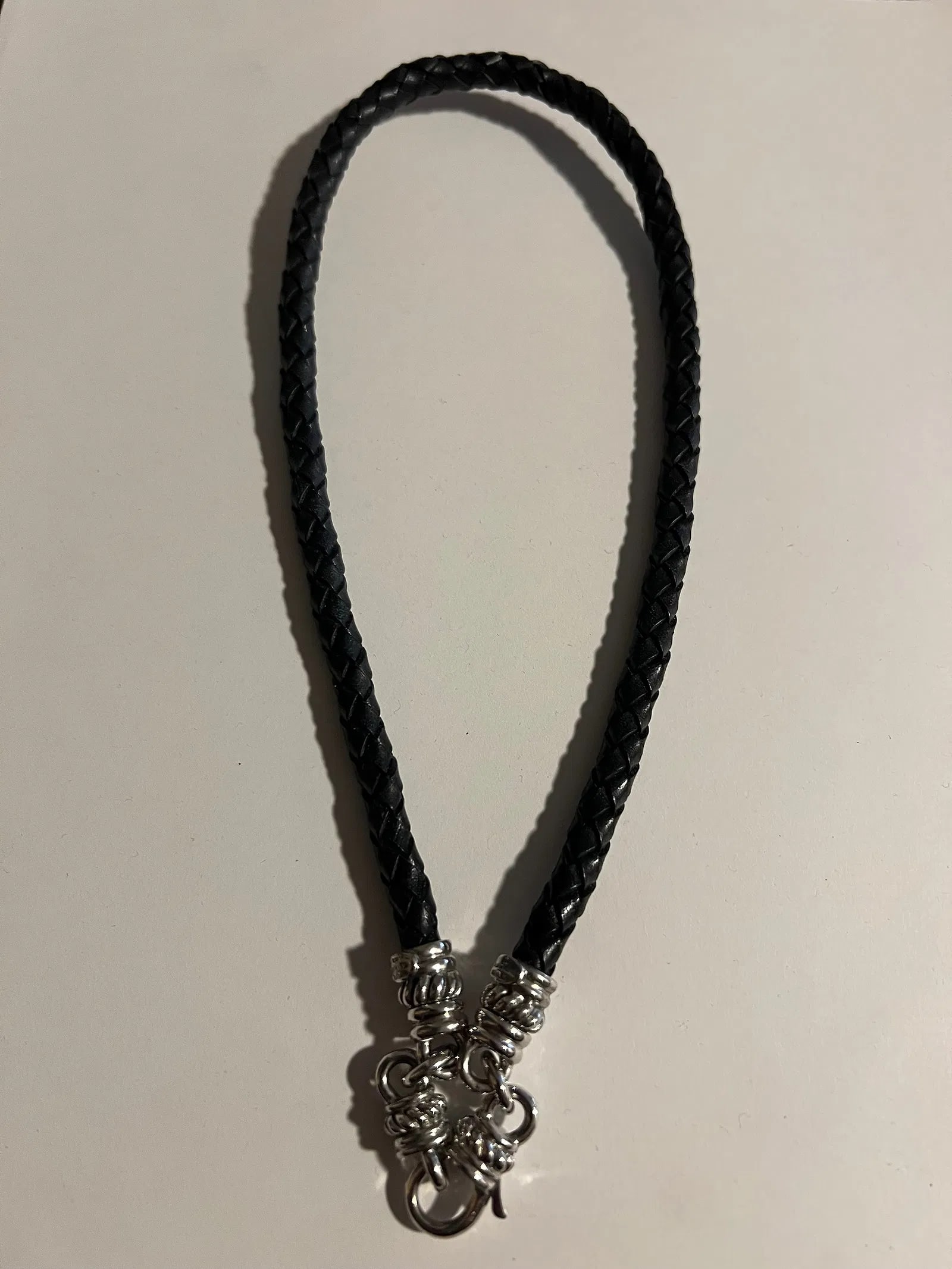 Judith Ripka a modular, versatile braided leather choker/necklace (1 of 2)