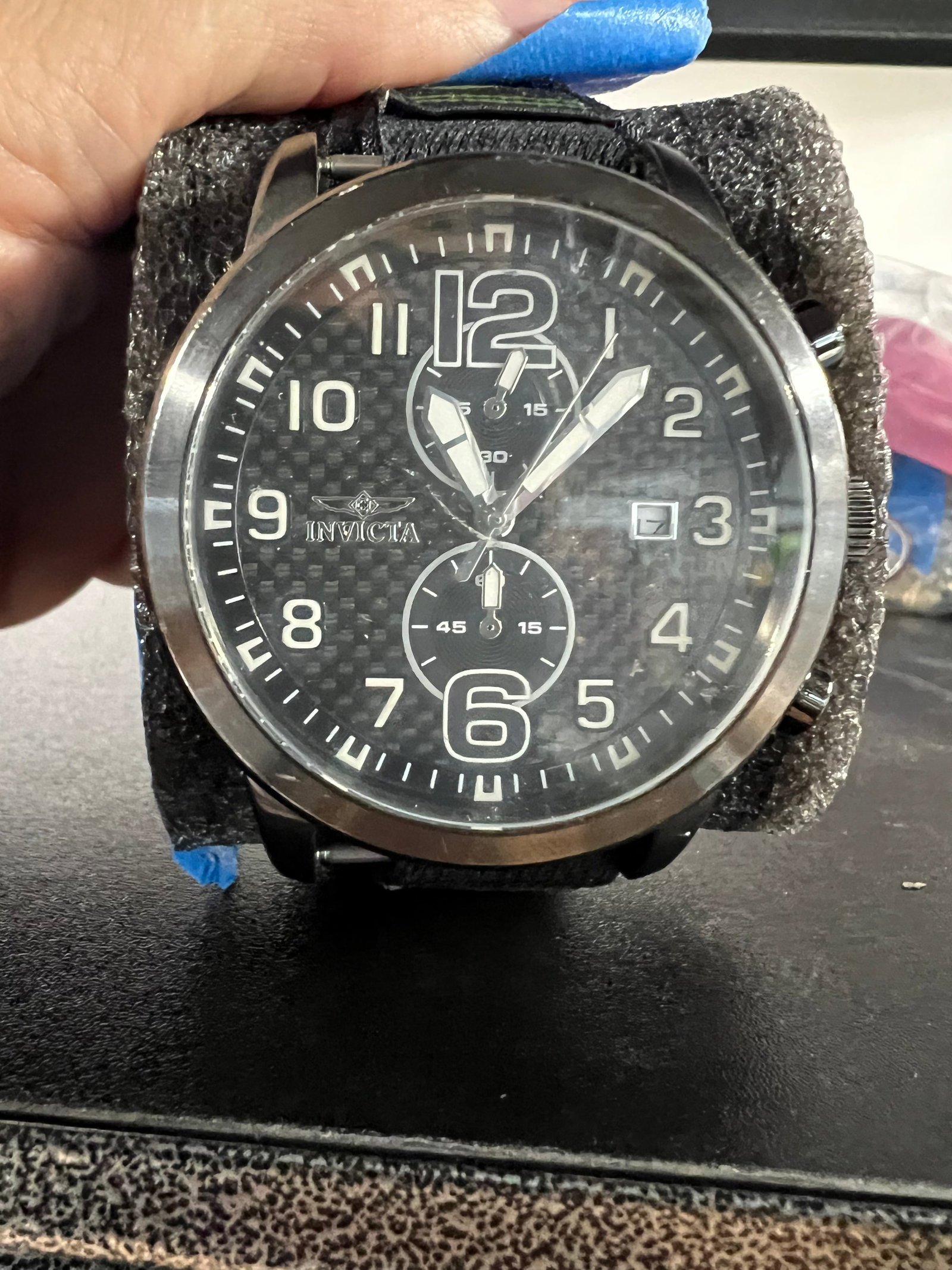 Invicta chronograph watch featuring a oversized aviator/tactical aesthetic (1 of 2)